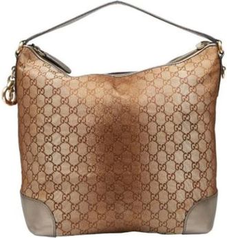 Gucci Pre-owned Shoulder Bags, female, Brown, Size: ONE SIZE Pre-owned Vintage Canvas Shoulder Bag