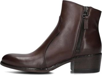 Omoda Bruine leren enkellaarzen Badia - Dames - Laarzen met Hak - Bruin - 36 EU - Leer - Schoenen