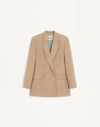 Valentino Giacca In Faded Pinstripe Donna BEIGE/AVORIO 36