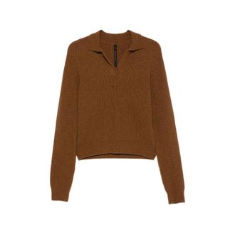 Petar Petrov Safe Mode Ribbed-knit Polo Sweater
