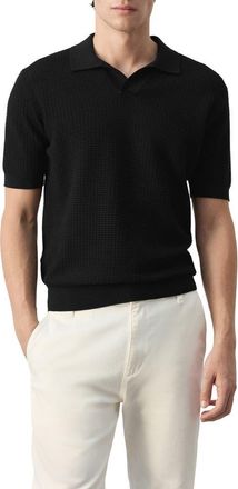 Mango Slim Fit Cotton Polo in Black at Nordstrom, Size X-Large