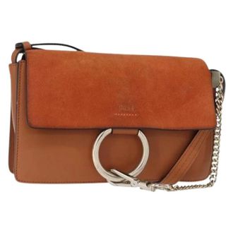 Chlo&eacute; Pre-owned Cross Body Bags, female, Brown, Size: ONE SIZE Pre-owned Suede Shoulder Bag