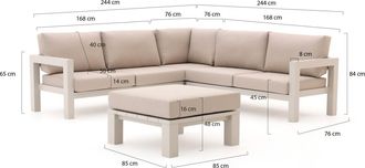 Bellagio la vita attrattiva Bellagio Campazzo hoek loungeset 4-delig 5-zits