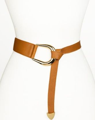 Raina Sheila Knot Leather Belt in Camel at Nordstrom, Size Medium/large