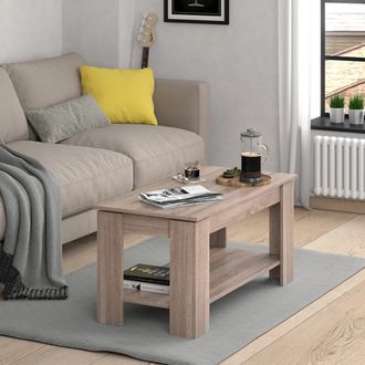 Vicco Mesa De Centro Lorenz, Sonoma, 100 X 50 Cm Con Funci&oacute;n Elevadora