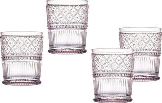 Godinger Helena Pink Double Old Fashion Glasses (Set Of 4)