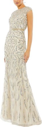 Mac Duggal Beaded Mesh Gown