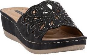 Good Choice Shoes Izzy Embellished Wedge Sandal in Black at Nordstrom Rack, Size 8.5