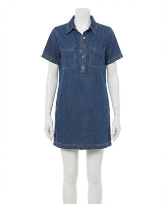 Z Supply Kellie Denim Mini Dress In Medium Indigo