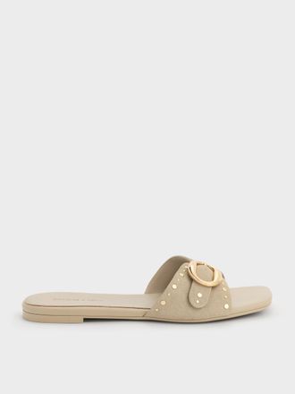 Charles & Keith Studded Buckled Slide Sandals