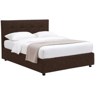Talamo Italia Letto Piazza e Mezza Bolton, Sfoderabile, Contenitore Made in Italy, Marrone