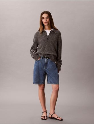 Calvin Klein Jeans Calvin Klein Womens Denim Bermuda Shorts - Blue - 25