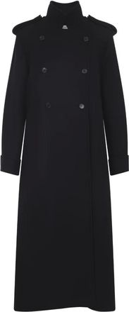 Khaite Black Wool Blend Elegant Coat