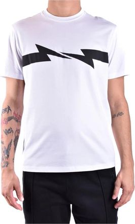 Neil Barrett Stijlvol T-shirt - Heren - T-shirts - Wit - M - Katoen - Tops