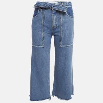 Victoria Beckham Blue Denim Cropped Jeans S Waist