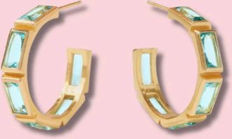 Julie Vos Womens Antonio Hoop Earrings In Bahamian Blue
