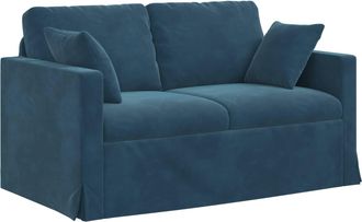 vidaXL Sof&aacute; Azul 138 X 78 X 80 Cm Terciopelo Vidaxl