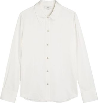 Vince Silk-blend Shirt - Off White - XL (UK16 / XL)