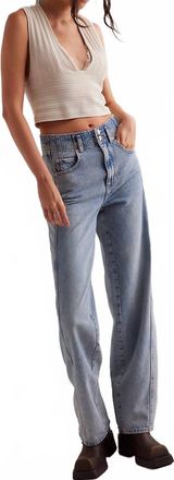 Free People Aster Straight Leg Jeans In Opal