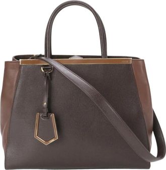 Fendi Pre-owned Tote Bags, female, Brown, Size: ONE SIZE Pre-owned Peekaboo TwoTone Leather Tote