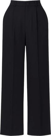 Ralph Lauren Broeken, Dames, Blauw, 3Xs, Leer, Kirahn Geplooide Broek