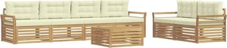 vidaXL Conjunto De Sof&aacute;s De Exterior 7 Uds. Blanco Y Crema Vidaxl