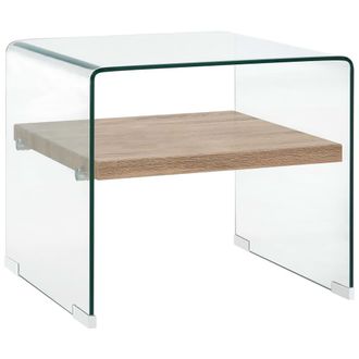 vidaXL Vidaxl - Mesa De Centro De Vidrio Templado Transparente 50x50x45 Cm