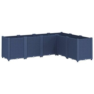 Berkfield Home Garden Planter Blue Grey 160x120x53 cm PP in Dark Blue | Size: 160 x 120 x 53 cm