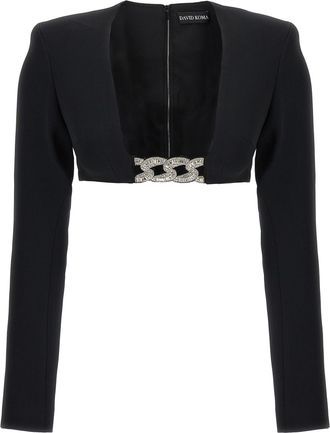 DAVID KOMA Top 3 D Crystsal Chain And Square Neck