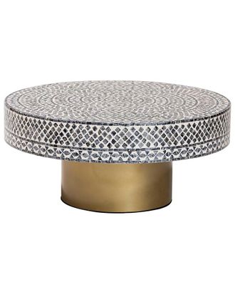Baxton Studio Idra Coastal Black & White Mother Of Pearl Capiz Shell Coffee Table
