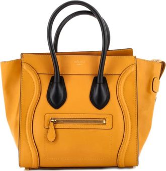 Celine Bicolor Luggage Bag Leather Micro tote bag - Zwart