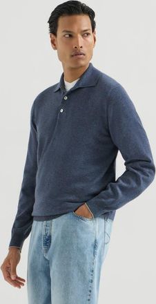 Brunello Cucinelli Cashmere knit polo shirt in Denim at Nordstrom, Size 50