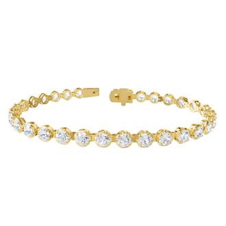Diamond2Deal 14k Yellow Gold 7.50 Carat Round Lab Grown Diamond Tennis Bracelet 7