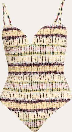 Ulla Johnson Biarritz Smocked One-Piece Swimsuit