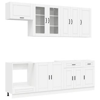 vidaXL Unidad De Cocina Porto 8 Uds. Blanco Madera De Ingenier&iacute;a Vidaxl