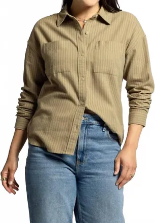 Thread & Supply Vermont Button Down Shirt In Elmwood Tonal