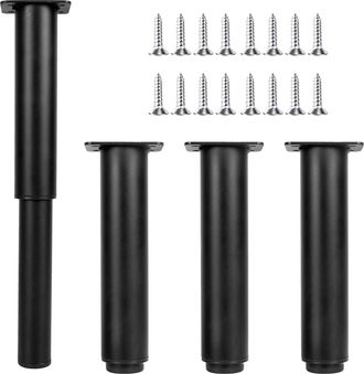 OEM Piezas De Patas Ajustables Para Muebles De 18-30 Cm, Patas De Metal Para Sof&aacute; Con 16 Tornillos, Patas De Metal Negras Para Muebles, Patas De Metal Par