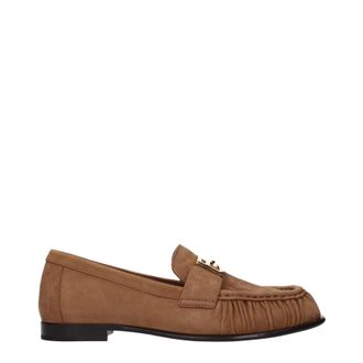 Fendi Mocassini Vrouwelijke Camoscio Bruin En Wit