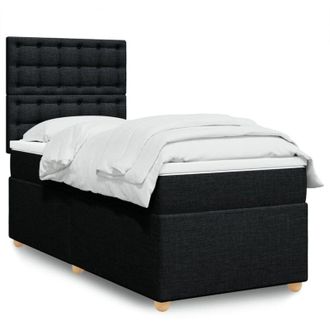 vidaXL Vidaxl - Cama Box Spring Con Colch&oacute;n Tela Negro 90x200 Cm
