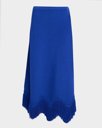 Ulla Johnson Paulina Knit Fringe Midi Skirt