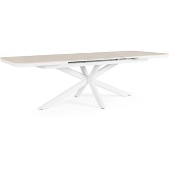 BIZZOTTO Bizzotto Pascal Tavolo Allungabile Bianco Alluminio Pietra 200-260 cm