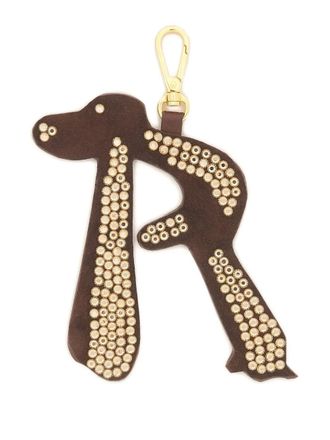 Marni rhinestone-embellishment charm keyring - Brown