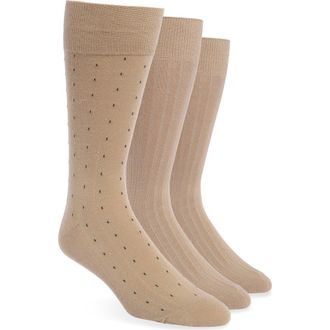 Lorenzo Uomo 3-Pack Crew Socks in Taupe at Nordstrom Rack