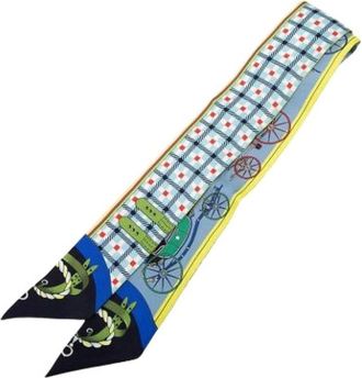 Herm&egrave;s Pre-owned Scarves, female, Multicolor, Size: ONE SIZE Pre-owned Les Voitures Nouvelles Twilly Scarf