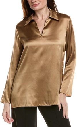 Lafayette 148 New York Split Collar Popover Blouse