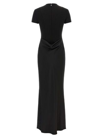 Rotate Draped Structured Bodice Dress - Black