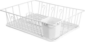 MegaChef 17.5 Inch Dish Rack with 14 Plate Positioners and a Detachable Utensil Holder in White at Nordstrom