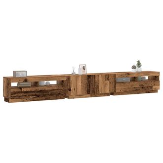vidaXL Vidaxl - Mobile Porta Tv Con Led Legno Antico 300x35x40 Cm Truciolato