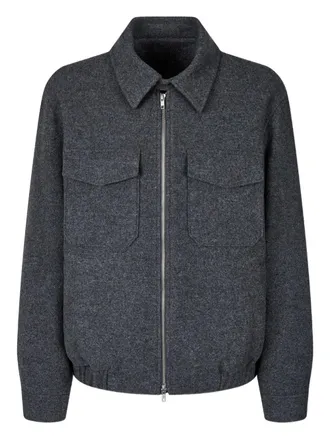 TOMBOY chest-pocket zip-up jacket - men - Wool/Polyester - M - Grey