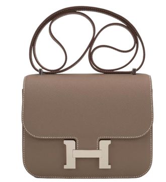 Herm&egrave;s Etoupe Epsom Constance 18 cm with Palladium Hardware